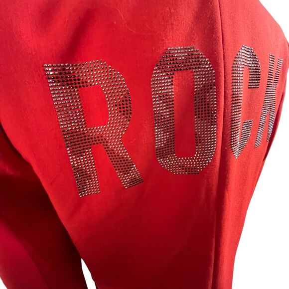 Zadig Voltaire Red Pant Suit Size 36 Rock Blazer Black Pinstripes - Picture 15 of 16